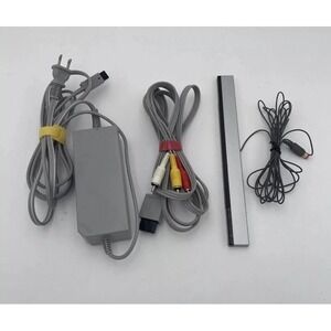 Genuine OEM Original Nintendo Wii Power Cord, AV Cable, Sensor bar- TESTED